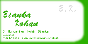 bianka kohan business card